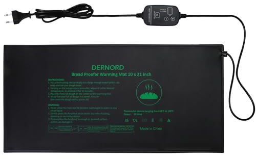 DERNORD Brot Warming Mat mit Einstellbarer Temperatur Proofing Heizmatte 21 X 10 Zoll Teig Proofing Tool für Joghurt Backen Brot Lebensmittel Warming