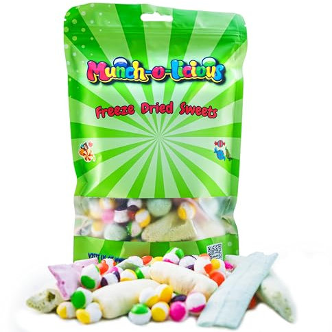 Munch-o-licious gefriergetrocknete Süßigkeiten 100 gramm - Exklusive Sammlung von Amerikanischen Sweets bis zu UK Delights - Freeze Dried Candy - Nostalgie Süßes