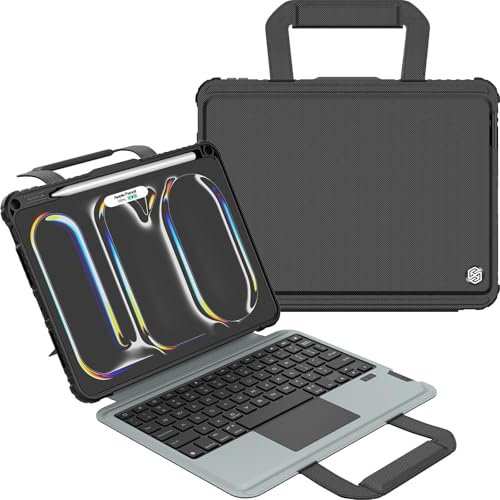Nillkin Magic Keyboard - Funda para iPad Pro de 11 pulgadas 2024 con correa, funda de mano con teclado desmontable para iPad Pro de 11 pulgadas M4, soporte para lápices, trackpad grande