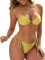 Yutdeng Damen Bikini Set Sexy Brazilian Bikinis Push Up Zweiteilig Badeanzug Gepolstert Badeanzüg Neckholder Bikinioberteil Spaghetti Triangel Bikinihose Tanga String Ring Seitliche Schnürung Bademode