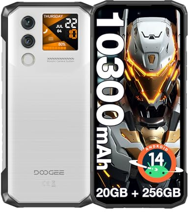 DOOGEE Blade10 Max Rugged Smartphone, 10300mAh Battery, 1.54” Touch Back Screen, 20GB RAM 256GB ROM, 6.56 90Hz FHD+ Display, IP69K Waterproof, 4G Dual SIM, 3 Card Slots, NFC (Silver)