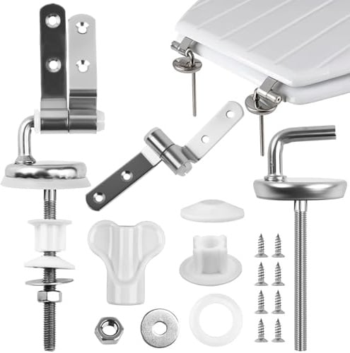 PAPAcroscoma Toilet Seat Hinges, 2PCS Stainless Steel Toilet Seat Fittings | Toilets Seats Hinge Replacement, Universal Toilets Seats Fixings Fittings for Most Toilet Seat Repair Parts