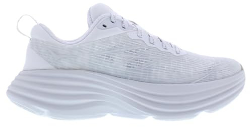 HOKA Bondi 8 Herren Performance Straßenlaufschuhe Sneaker, Weiß/Cosmic Grey-White, 8.5 Women/7.5 Men
