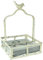 MACOSA SA81006 Servietten-Ständer Vogel Antik Creme-Weiß Metall Gewichtshebel Shabby Chic Servietten-Korb Papierservietten Aufbewahrung Halter