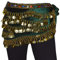 Tanzbekleidung & Accessories Bauchtanz Münzgürtel Samt Hüfttuch Belly Dance Bauchtanzgürtel Karneval Münzen (Dunkelgrün)