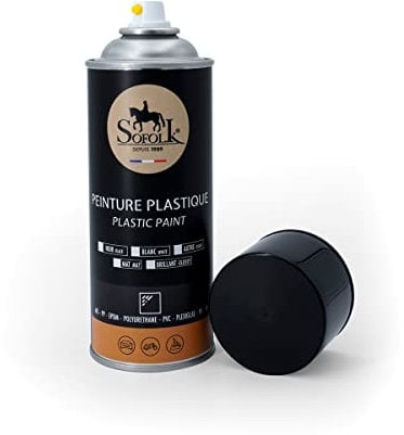 SOFOLK Peinture Plastique Haute résistance pour Auto, Tableau de Bord, Garnitures de Porte, Pare-Choc (01-Noir 9005 Mat)