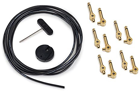 RockBoard PatchWorks Solderless Patch Cable Set - 300 cm / 118 7/64 Inch Cable + 10 Plugs - Gold