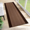 TAPISO Anti Rutsch Teppich Läufer rutschfest Meterware Modern Brücke Streifen Gestreift Design Braun Meliert Flur Wohnzimmer 80 x 800 cm