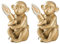 MiniSun | Modern Metallic Gold Painted Baby Monkey Design Table Lamps | Table Lamps, Home Décor & Improvement Essential | Set of 2