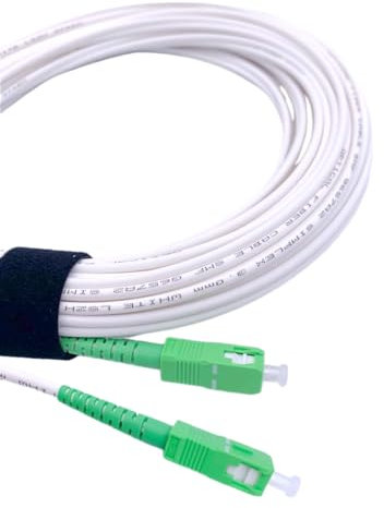 Elfcam® - 3m Fibra óptica Cable SC/APC a SC/APC monomodo simplex 9/125µm LSZH, Blanco/Verde (3M)