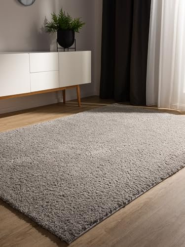 benuta Basic Hochflorteppich Soho - hellgrau 200x290 cm - Kuschelig Weicher Teppich im Minimalistischen Look - Pflegeleicht - Fußbodenheizung Geeignet