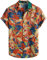 VATPAVE Mens Summer Tropical Shirts Short Sleeve Button Down Aloha Hawaiian Shirts X-Large Red Blue
