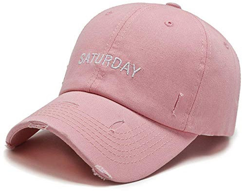 Cappello Berretto Uomo cap Moda Viola Vintage Buco Indossato Golf Baseball Hip Hop Berretti Estate Streetwear Berretto Viso per Uomo Donna Cappelli-Rosa_Baseball_cap_ Regolabile