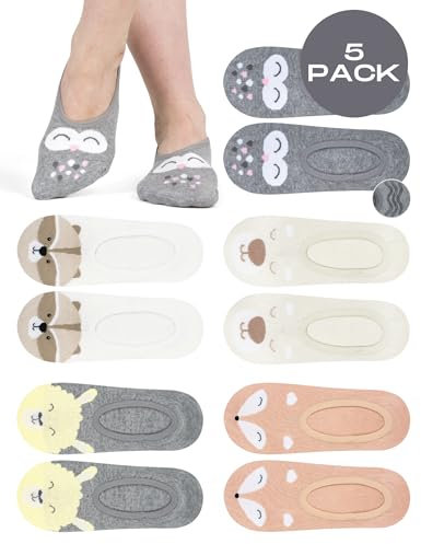 soxo Chaussette Invisible Femme Protege Pied Coton Soquettes Fantaisie Socquettes 35-40 5 Paires
