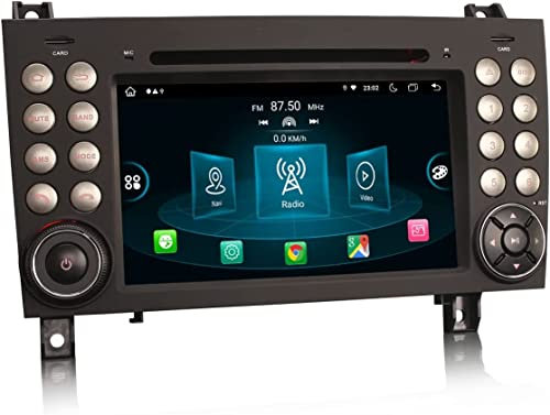 Erisin Android 14 8-Kern Autoradio Mit GPS für Mercedes-Benz SLK Klasse R171 SLK200 SLK280 7 Zoll Navigation Touchscreen Integriertes kabelloses CarPlay DAB+ WiFi 4G FM Bluetooth A2DP RDS 4GB+ 64GB