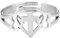 Amaxer Inspirierender, christlich-religiöser, stilvoller Kreuz-Liebes-Herz-Ring aus Edelstahl für Frauen, Statement, ausgehöhlter, verstellbarer Schmuck für Frauen und Mädchen (silber)