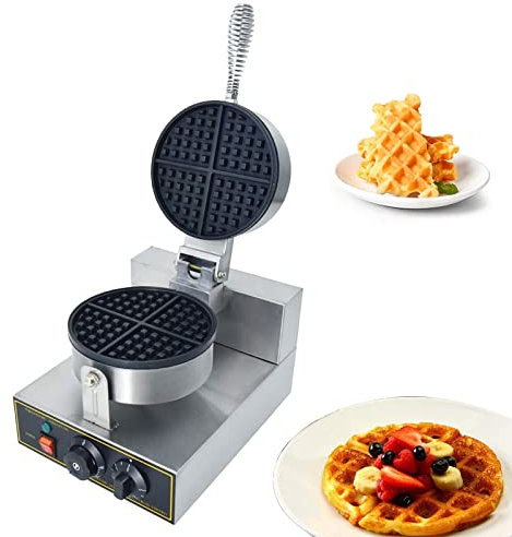 Piastra per Waffle Belga Elettrica per Belghe, Piastra per Cialde con Display a LED, Controllo della Temperatura et Timer, può Cucinare Multiplo Cialde Contemporaneamente, Acciaio Inossidabile,Style1