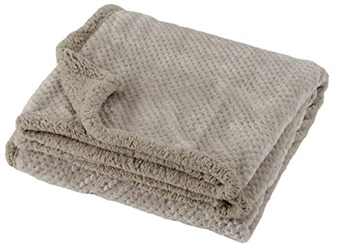 Baroni Home Fleecedecke, Kuscheldecke Flauschig, Dicke Sofaüberwurf, weiches Winterdecke für Bett und Sofa, Doppel- und Einzeldecke, Farbe (Taubengrau+Muster, 150x200cm)