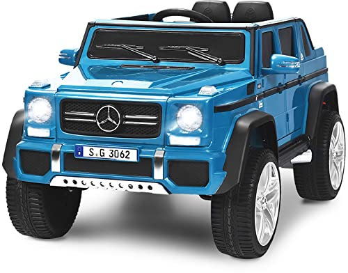 COSTWAY Kids Ride On Car, Licensed Mercedes Benz 12V Battery-powered Electric Vehicle Toy with 2 Motors, Remote Control, Lights, Horn, Music, Suspension Wheels for Boys Girls (Navy)