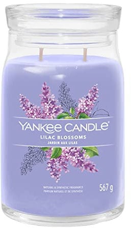 Yankee Candle Signature Candela Profumata, Fiori di Lillà in Giara Grande, Candele di Miscela di Cera di Soia Lunga Durata, Regalo per le Donne