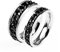 Partnerringe Silber Schwarz, Verlobung Ringe Edelstahl Kubanische Kette zum Hochzeitstag des Paares