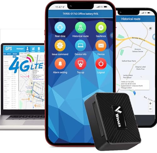Micro 4G GPS Tracker Fahrzeug Tracker Echt-Zeit Tracking Mini-GPS Locator Versteckter magnetischer Wasserdicht Magnet mit freies Web APP Ortungsgerät (TK913-4G)