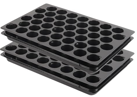 Pullmer Anzuchtplatte mit Untersetzer mit 45 Pflanzlöchern, Topfplatte, 2er-Pack, Saatplatte für 45 Töpfe Ø50 mm je Platte, perfekt für die Aussaat, für Sämlinge oder Stecklinge