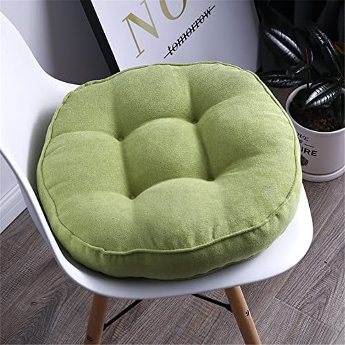 Lukery Stuhlkissen rutschfeste Dicke 10cm, Waschbare Weiche Sitzkissen Komfort Stuhlauflage als Stuhl Kissen für Outdoor Indoor Gartenstuhl, Küche Esszimmerstuhl (Runde 45cm,grün)