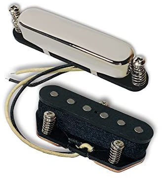 LAMSAM Tonabnehmer-Set für 6-saitige Gitarren, Single Coil Pickups mit Alnico 5 Magneten, Bridge & Neck Pups als Tele Build oder Ersatz, Rich Tone Super Responsive, Chrom