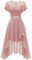 Wedtrend Kleid Festlich Damen High Low Brautkleid Cocktailkleider Damen Elegant für Hochzeit Vokuhila Sommerkleid Elegant Abschlusskleid WT0303BlushM
