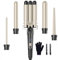 BESTOPE PRO set Welleneisen - Lockenstäbe 3 Fässer für Große Keine Locken Keramik Lockenwickler Verschiedenen Aufsätzen Temperatureinstellung Schnelle Erwärmung Handschuh 2 Clips Gold 5 in 1