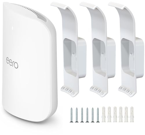 Wall Mount Holder Compatible with eero Max 7 (3 Pack) | Sturdy ABS Construction, Hidden Router Cable, Space Saving, Screw-Mounted, Clean Wall Setup, Stand Bracket for eero Max 7