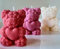 Rose Bear Scented Candle/Flower Teddy Candle/Handmade Soy Candle (White)