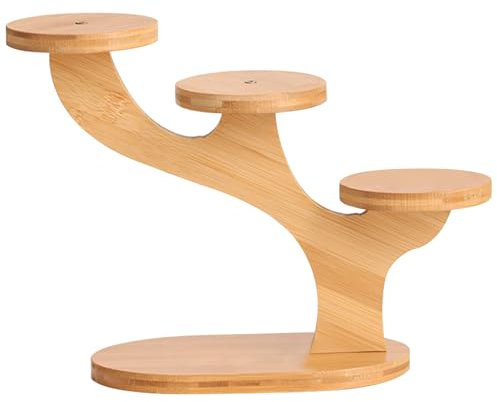 Stand de Plante en Bois à 3 Niveaux - Étagère de Rebord de Fenêtre, Support Rond de Table pour Bureau/Chambre/Salle à Manger