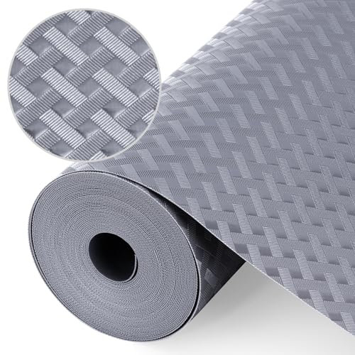 Origuuds Schubladenmatte, Wasserdichtem Schubladenauskleidung Antirutschmatte Kühlschrankauskleidungen Nicht Klebende für Küchenschränke Schubladen Schrank (Grau/60cm x 600cm)