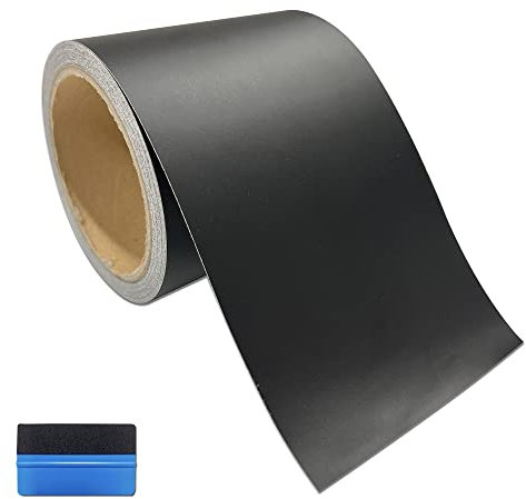 NewL Matte Black Vinyl Wrap Tape 7.5cm x 900cm Air-Release Adhesive Vinyl Wrap for Cars Anti-Scratch Car Door Sill Protector Car Sill Protectors Strips