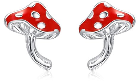 Ohrstecker mit Pilz Motiv süßer frischer schicker Charme Tropfenohrringe mit Pilz Anhänger für Frauen lustige Simulation von Pilz Lebensmittel Ohrringe Schmuck