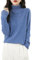 Chanyarn Damen Herbstpullover Rollkragen 100% Merinowolle 2024 First-Line Ready to Wear Langarm nahtlosem Strick Winter Elegant Cashmere Pullover (Stern Blau,XL)