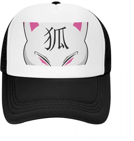 GUPUOOU Mode Kopfbedeckung Kitsune Weiß Ein Erwachsener Mesh Baseball Cap Ball Sport Golf Baseball Für Männer Frauen Sommer Essentials