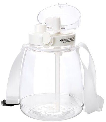 Botella de agua grande Ecoodisk de gran capacidad para el abdomen, botella portátil para exteriores con paja y correas, 1,3 l para mujeres y hombres, jarras de fitness.