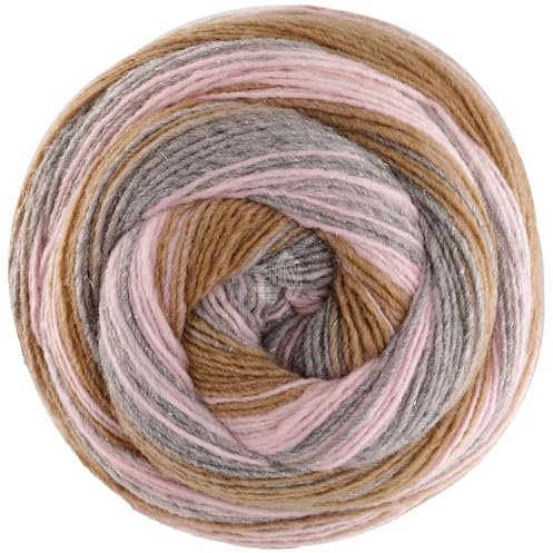 LANA GROSSA Gomitolo Gala| Dochtgarn im Farbverlauf mit dezentem Lurex-Effekt | Handstrickgarn aus 60% Schurwolle, 38% Polyacryl & 2% Polyester | 200g Wolle zum Stricken & Häkeln | 700m, FB 4025