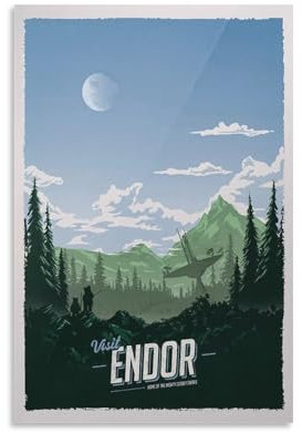Endor Travel Star The Wars Filmposter, Leinwand, Wanddekoration, ästhetischer Schulbedarf, Gemälde, 30 x 45 cm