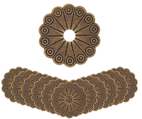 SUPERFINDINGS 12 Stück Runde Messing Unterlegscheiben In Antikem Bronze Look 1.26 Zoll Hardware Klassische Möbelbeschläge Zubehör Für Schubladen Schrank Und Dekoration