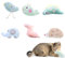 AUEFUDQ Giocattoli di Peluche con Erba Gatta 6 Pezzi Giocattoli Giocattoli di Peluche Morbidi per Gatti, Set di Giocattoli per la Pulizia e l'Addestramento del Gatto