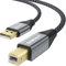 SUNGUY Cable Impresora USB 1,5m USB 2.0 A Macho a B Macho Impresora Cable del escáner Nylon Trenzado TPE Compatible para Canon, HP, Brother, DELL, Fujitsu - 1,5M