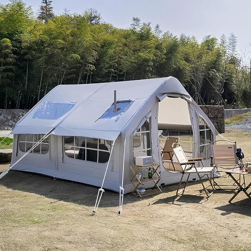 Inflatable Camping Tent, 8 Man Big Air Tent with Pump Large Family House