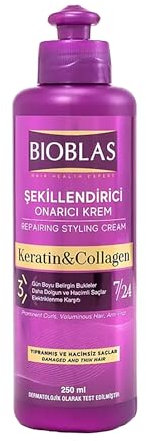 Bioblas Repairing Styling Cream – Keratin & Kollagen für definierte Locken, sichtbares Volumen & intensive Pflege - 250 ml