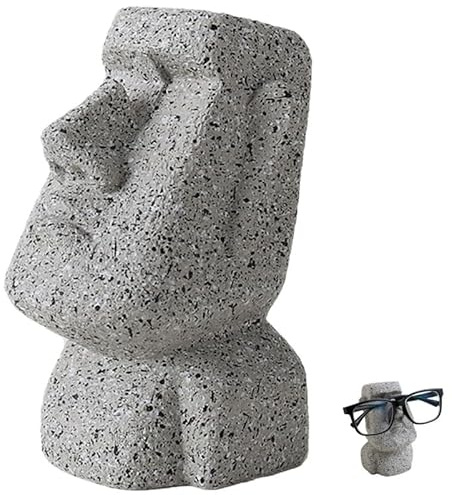 VALICLUD Moai-Statue Brillenhalter Aus Kunstharz Sonnenbrillen Halter Für Tisch Und Schreibtisch Brillenständer Als Dekor Für Büro Zuhause Schule 1 Stück