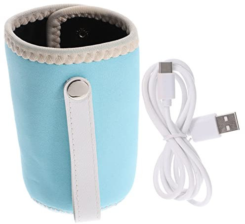 LIFKOME Usb Flaschenwärmer Tasche Tragbar Babynahrung Warmhaltebeutel Isoliert Reise Milchwärmer Schutz Hitzebeständig Anti-rutsch Für Stillflaschen Unterwegs Blau
