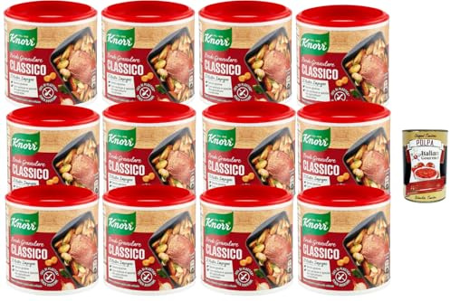 Italian Gourmet – Klassische Brühe im Granulat 12×150 g | Universelle Würzbasis für Suppen, Brühen, Risotto, Pasta, Gemüse, Fleisch- & Ofengerichte, Saucen & Eintöpfe + Italian Gourmet Polpa